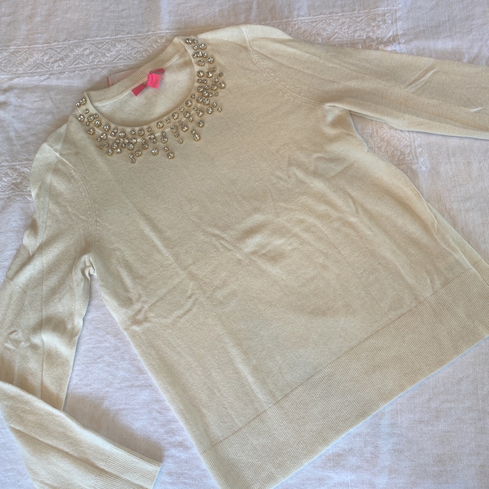 Lilly Pulitzer Odetta Sweater in Coconut color
